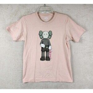 UT Uniqlo X Kaws Short Sleeve 100% Cotton T Shirt Pink Size XXS
